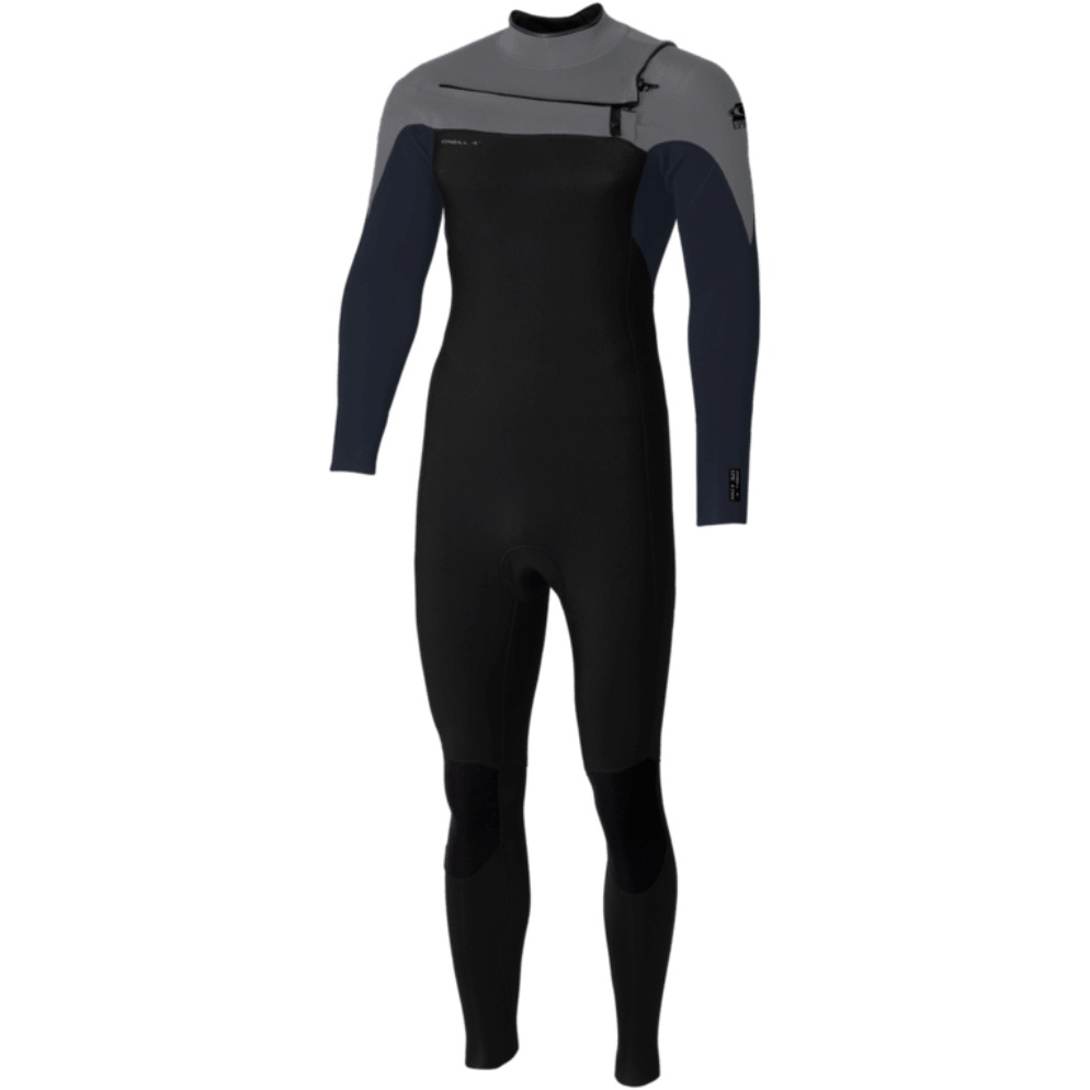 2026 O'Neill Da Uomo Epic 4/3mm Chest Zip Muta 5647 - Black / Slate / Smoke